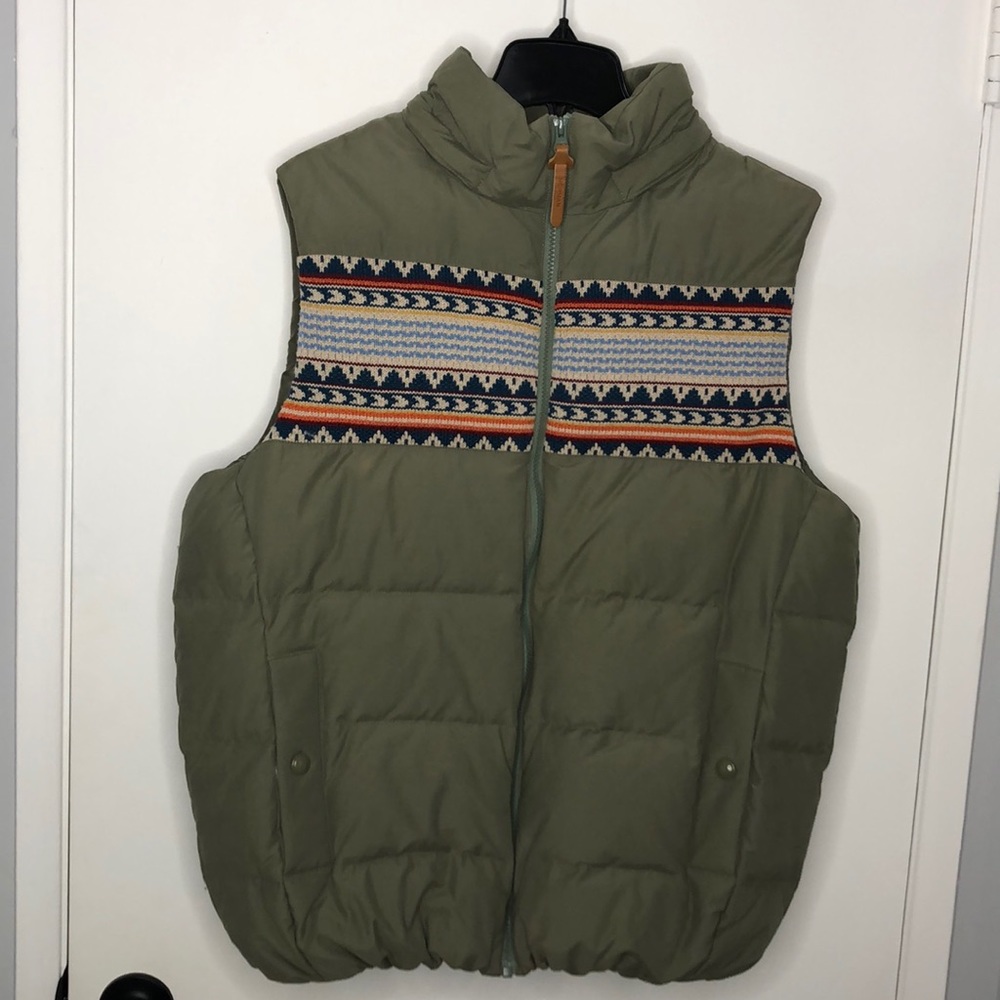 Norman French Olive Green Puffer Vest - Picture 4 of 6